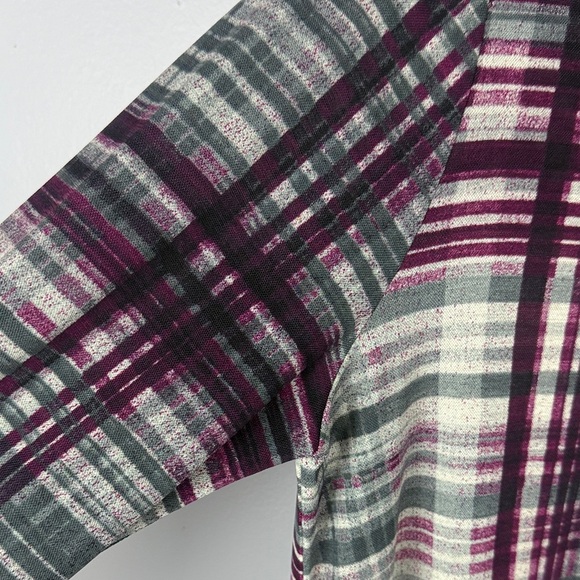 Joseph Ribkoff Casual Plaid Multicoloured Striped Roll Up Sleeve Blouse Size 10 - Picture 4 of 14